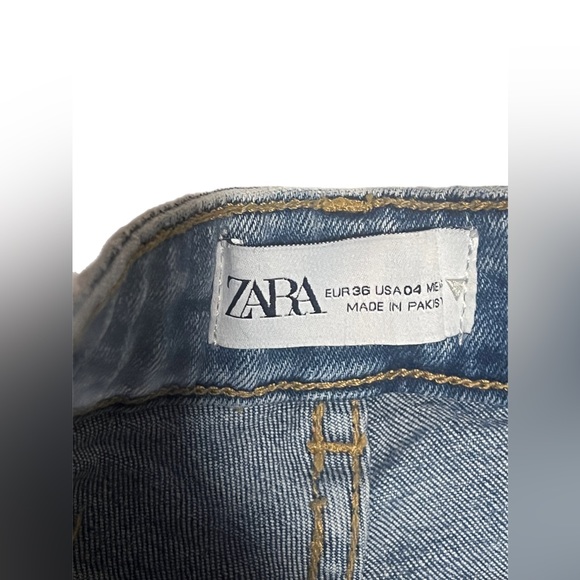 Zara Boot Cut Blue Jeans Denim Stretchy Size 4 - Picture 4 of 4